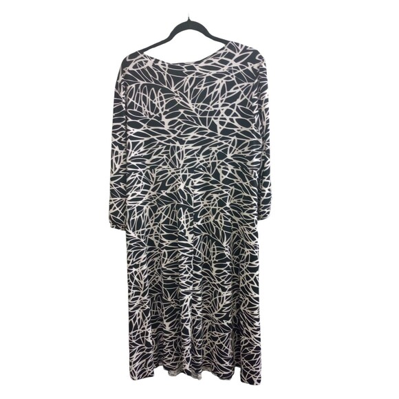 Style & Co Dress Midi Stretch Black & White Abstract Print Size 1X - Picture 2 of 4